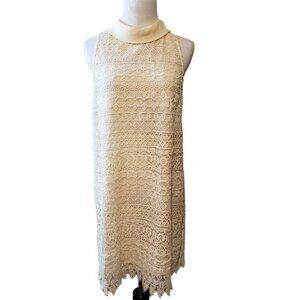 ASTR the Label Crochet lace sleeveless dress keyhole back‎ cream Size L